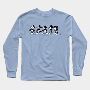 Cartoon Mouse Moods in Steamboat Willie 1928 Long Sleeve T-Shirt